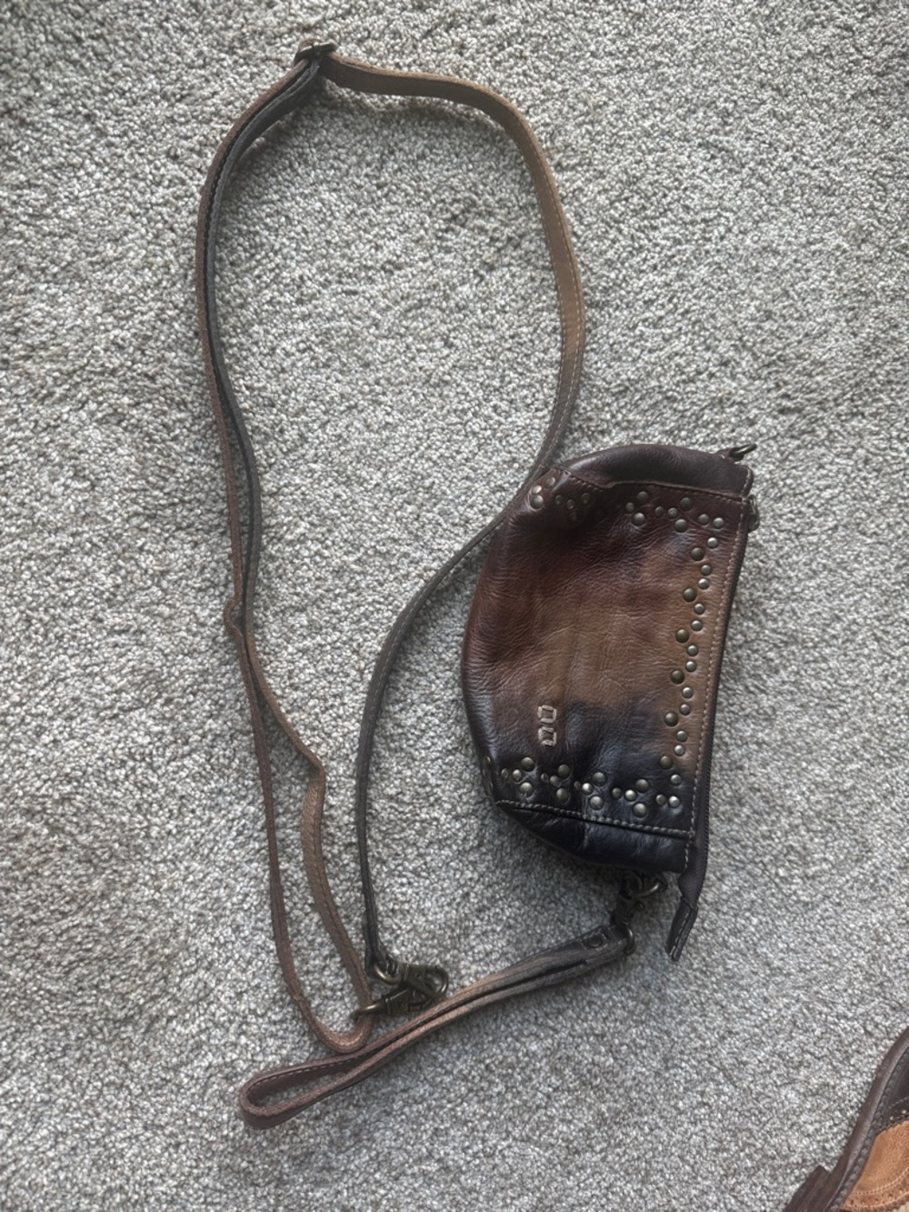 Bed Stu Brown starry night Leather Crossbody Pouch with Stud Accents - Picture 6 of 10